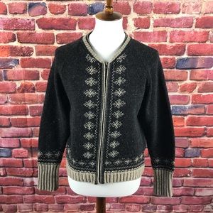 Free People Ski Wool Cardigan Sweater Gray Large